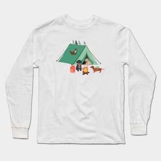 Dogs Camping Long Sleeve T-Shirt